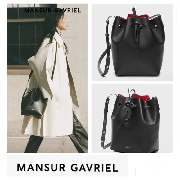 Mansur Gavriel Handbags - ♦️SOLD♦️MANSUR GAVRIEL Fllamma Black Structured Leather Shoulder Bag Tote Bucket